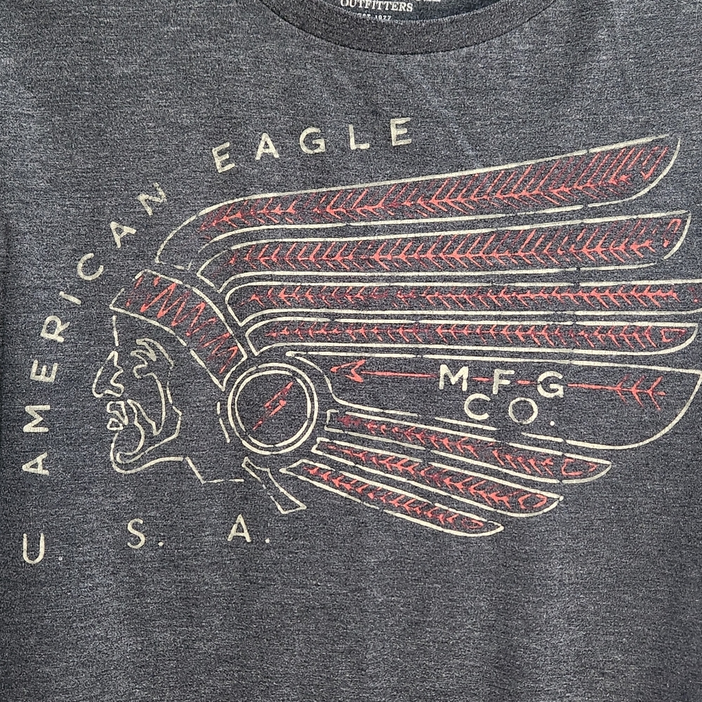 AEO Classic Fit M T-shirt With Native American Chief Head - Picture 4 of 11